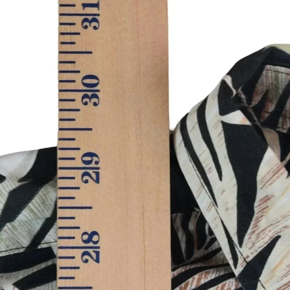 Cooke Street || Men's Button Down Hawaiian Palms Flower Shirt Black Green XL - Picture 6 of 7